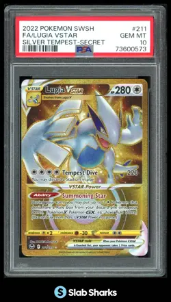 2022 POKEMON SWORD SHIELD SILVER TEMPEST #211/195 LUGIA VSTAR SECRET RARE PSA 10 - Image 1