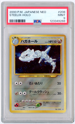 POKEMON 2000 JAPANESE NEO STEELIX - HOLO #208 PSA 9 MINT - Image 1