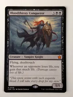 MTG Bloodthirsty Conqueror Mythic Foundations FDN #58 NM Magic The Gathering - Image 1