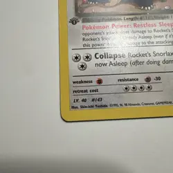 Rocket's Slorlax Gym Heroes Set 33/132 1st Edition Pokemon TCG Card MINT - Image 2