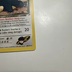 Rocket's Slorlax Gym Heroes Set 33/132 1st Edition Pokemon TCG Card MINT - Image 3