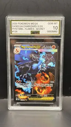 Mega Charizard X ex - 125/094 - SIR - Phantasmal Flames - Pokemon Card - AGS 10 - Image 1