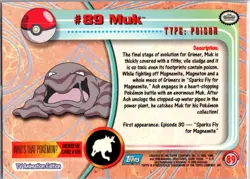 2000 Topps Pokemon TV Animation Edition Card - #89 Muk (Series 3) - Image 2