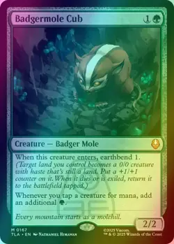 Magic: The Gathering Avatar The Last Airbender Badgermole Cub Foil 167 - Image 1