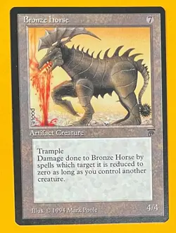 MTG BRONZE HORSE Legends (OldManMTG 012-687) - Image 1