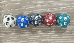 Set of 5 MTG DARKSTEEL 20 SIDED SPINDOWN LIFE COUNTER DICE D20 All 5 colors - Image 1