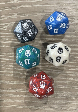 Set of 5 MTG DARKSTEEL 20 SIDED SPINDOWN LIFE COUNTER DICE D20 All 5 colors - Image 2