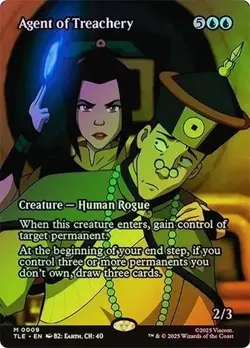 NM Borderless Foil Agent of Treachery, MTG, Avatar: The Last Airbender, Magic, 9 - Image 1