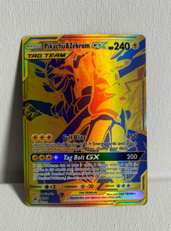 Pikachu & Zekrom GX SM248 Gold Full Art Promo Minty NM - Pokemon TCG Sun & Moon - Image 1