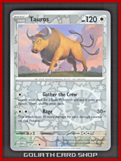 Tauros 128/165 Reverse Holo - Sv: 151 Pokemon TCG - NM - Image 1