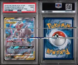 Pokemon Mewtwo & Mew GX SM191 Power Partnership Tins Full Art Promo PSA 9 Mint - Image 3