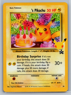 ___'s Pikachu Birthday 24/53 Celebrations Classic Collection NM Holofoil Pokemon - Image 1