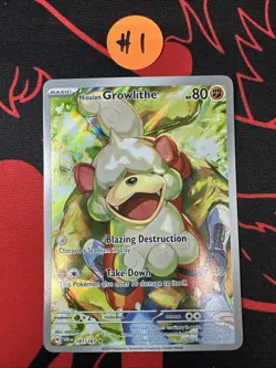 Hisuian Growlithe 181/167 Twilight Masquerade Illustration Rare Pokemon TCG NM - Image 1