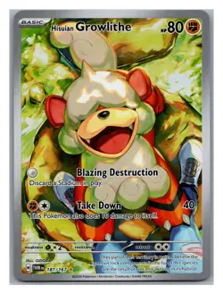 Pokemon TCG Hisuian Growlithe Twilight Masquerade 181/167 Illustration Rare - Image 1
