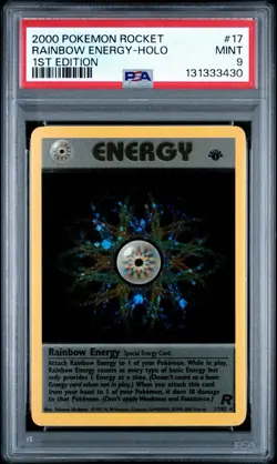 2000 Pokemon 1st Edition Rocket Rainbow Energy Holo | PSA 9 - Image 1