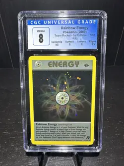 2000 Pokemon Rainbow Energy 17/82 Team Rocket Holo 1st Edition CGC 8 - Image 1