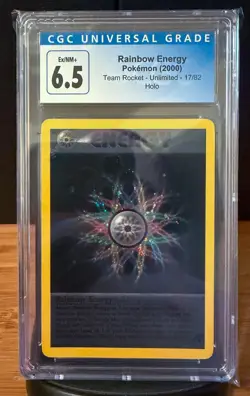 Rainbow Energy 17/82 Team Rocket Holo Vintage 2000 CGC 6.5 - Image 1