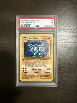 Pokemon 1999 Machamp 8/102 1st Edition Base Set Holo Rare - TCG: PSA 5 EX - Image 1