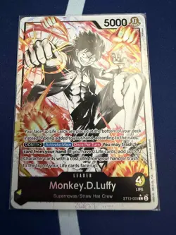 Monkey D. Luffy Alt Art Leader The Three Brothers ST13-003 One Piece English NM - Image 1
