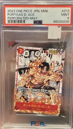 PSA 9 Mint Ace OP02-013 MINI Manga Alt Art Japanese One Piece Card - Image 1
