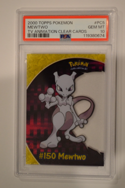 Mewtwo Pokemon 2000 Topps TV Animation Clear Cards English #PC5 PSA 10 - Image 1