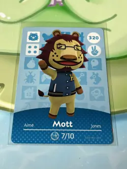 #320 Mott AUTHENTIC Nintendo Animal Crossing Amiibo NFC Card Series 4 - Image 1