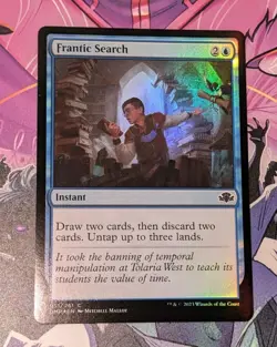 MTG *FOIL * Dominaria Remastered Common FRANTIC SEARCH NM - Image 1