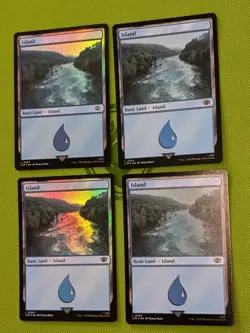 MTG 4 x *FOIL * Lord Of The Rings ISLAND #264 NM - Image 2