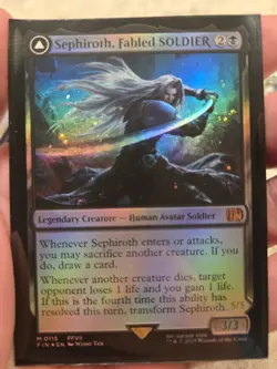 Sephiroth Fabled Soldier/One Winged Angel Final Fantasy Magic the Gathering FOIL - Image 1