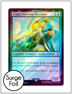 1x O'aka, Traveling Merchant, Surge Foil, Final Fantasy, Magic MTG NM - Image 1