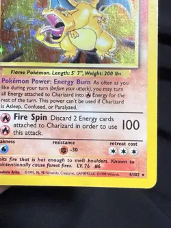 Pokemon CHARIZARD TCG Base Set 4/102 Holo Rare GOOD CONDITION!! - Image 4