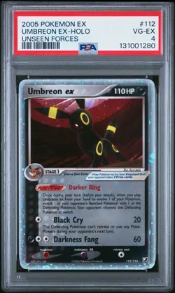 2005 POKEMON EX UNSEEN FORCES #112 UMBREON EX-HOLO PSA 4 - Image 1