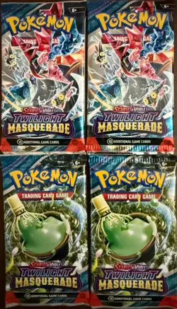 Pokemon - Scarlet & Violet - Twilight Masquerade Booster 4 Pack Bundle - New - Image 1