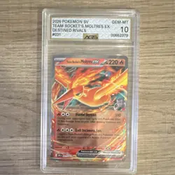 Pokemon Team Rocket's Moltres ex 031/182 Destined Rivals Double Rare Holo AGS 10 - Image 1