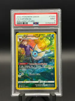 PSA 9 MINT Vaporeon TG02/TG30 Full Art Trainer Gallery Brilliant Stars Pokemon - Image 1