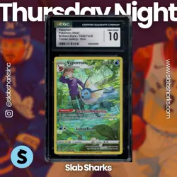 2022 POKEMON SWSH BRILLIANT STARS #TG02/TG30 VAPOREON TRAINER GALLERY CGC 10 - Image 1