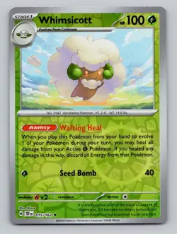 Reverse Holo Whimsicott #008/131 Rare SV: Prismatic Evolutions Pokemon - Image 1