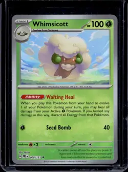 2025 Pokemon SV Prismatic Evolutions PRE EN Whimsicott Master Ball Holo #008/131 - Image 1