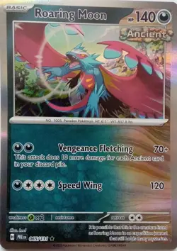 ROARING MOON RARE HOLO PRISMATIC EVOLUTIONS POKEMON CARD 065/131 - Image 1