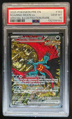 2025 Pokemon SV Prismatic Evolutions Roaring Moon ex #162/131 PSA 10 - Image 1