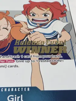 One Piece TCG Promo Card P-096 Girl (NAMI heroines) English WINNER - Image 3