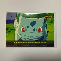 Pokemon #EP10 Bulbasaur and the Hidden Village 2000 Topps Card TV Animation - Image 1