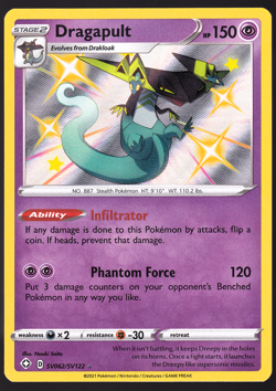 Dragapult SV062/SV122 Shining Fates Baby Shiny Holo Pokemon TCG Card NM - Image 1