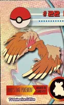 FEAROW #22, Series 1 - 2000, Topps TV Animation Edition Chrome Pokemon Card - Image 5
