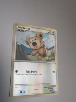 Pokemon Teddiursa Reverse Holo Card 65/95 Unleashed Series - Image 1