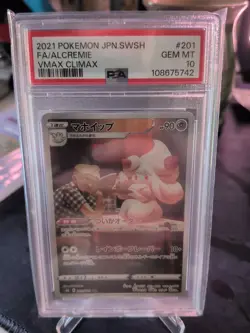 Pokemon Alcremie TCG Rare Card Japanese VMAX Climax 201/184 PSA 10 - Image 1