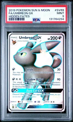 Pokemon Umbreon GX Hidden Fates Full Art #SV69 PSA 9 Mint - Image 1