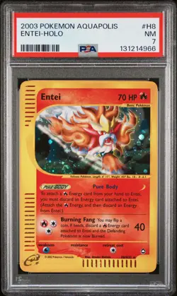 2003 POKEMON AQUAPOLIS #H8 ENTEI-HOLO PSA 7 - Image 1