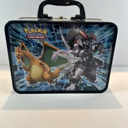 Pokemon TCG Collector Chest Tin Fall 2019 Charizard Mewtwo Lunchbox EMPTY - Image 4