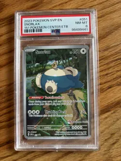 2023 POKEMON 151 POKEMON CENTER ELITE TRAINER BOX PROMO SVP #051 SNORLAX PSA 8 - Image 1